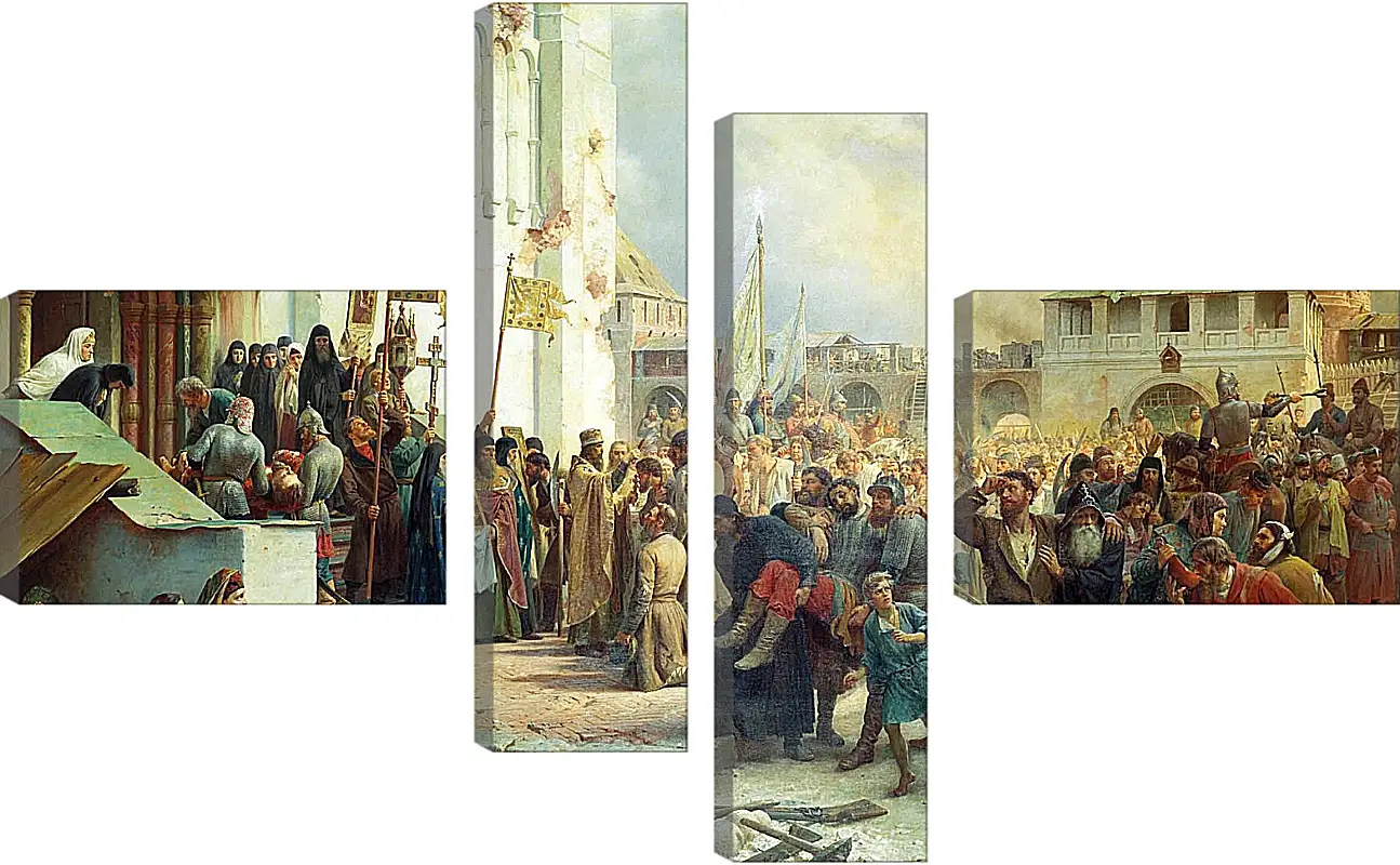 Модульная картина - Осада Троице-Cергиевой лавры. Василий Верещагин