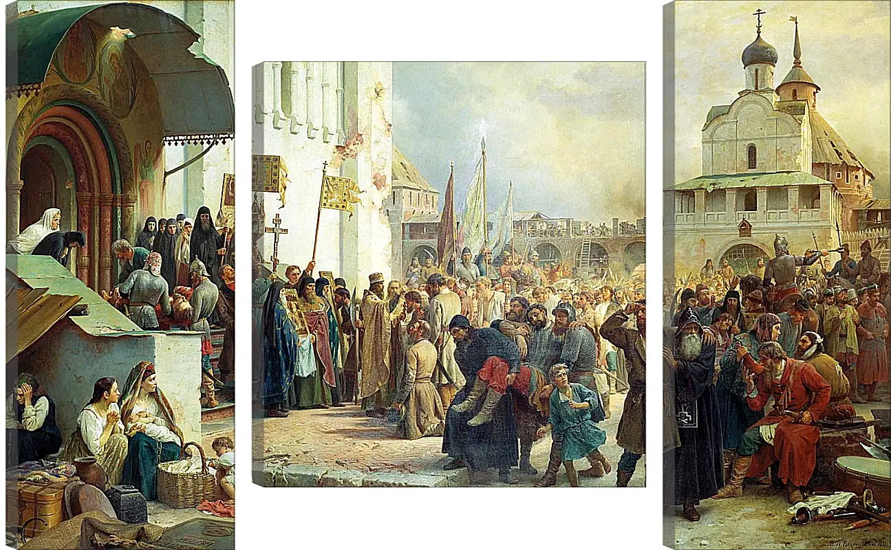 Модульная картина - Осада Троице-Cергиевой лавры. Василий Верещагин