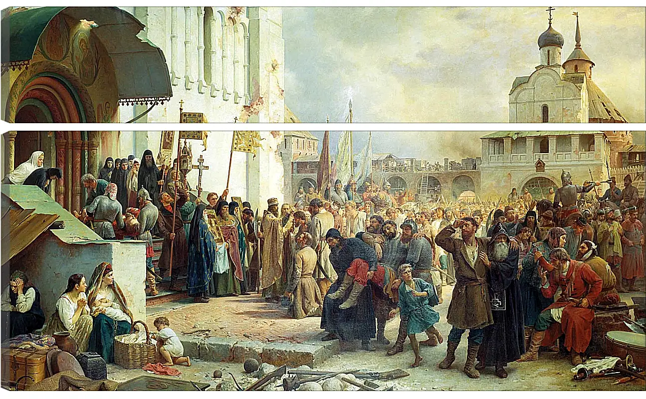Модульная картина - Осада Троице-Cергиевой лавры. Василий Верещагин