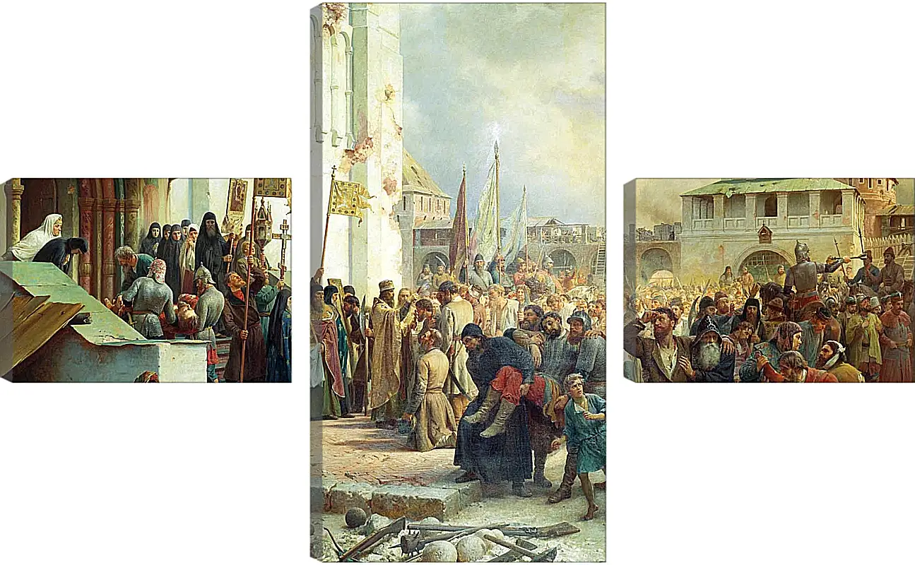 Модульная картина - Осада Троице-Cергиевой лавры. Василий Верещагин