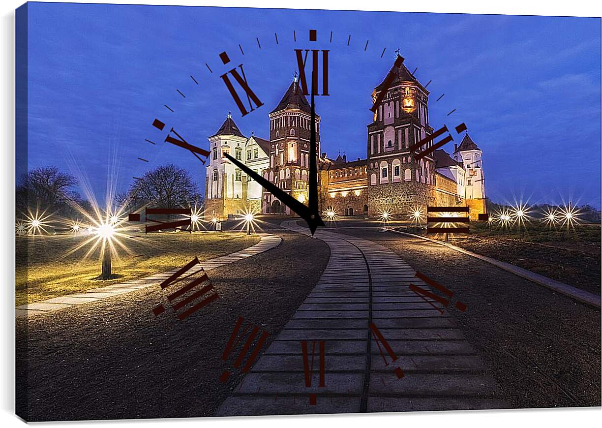 Часы картина - Мирский замок 4. Республика Беларусь