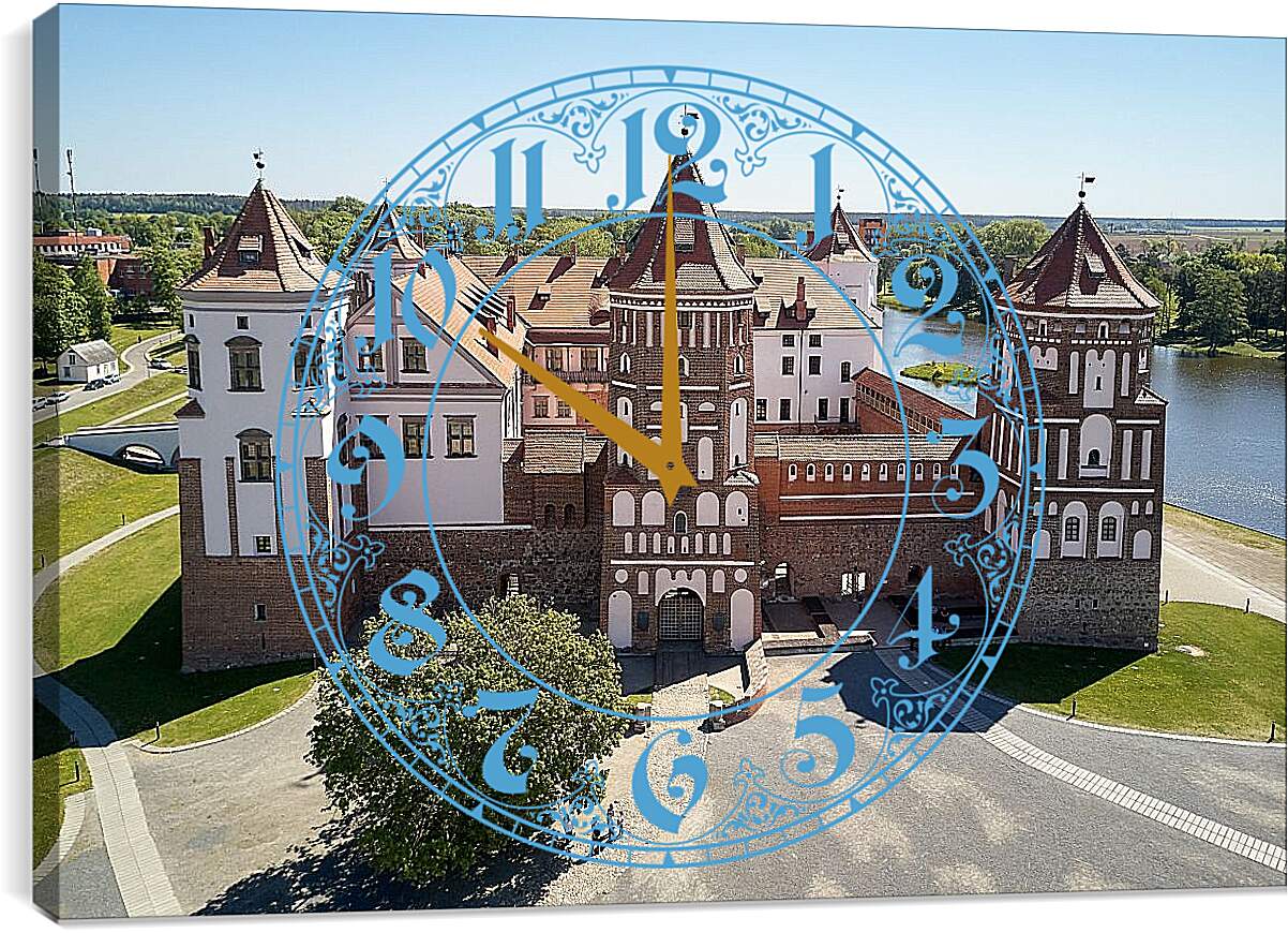 Часы картина - Мирский замок 2. Республика Беларусь
