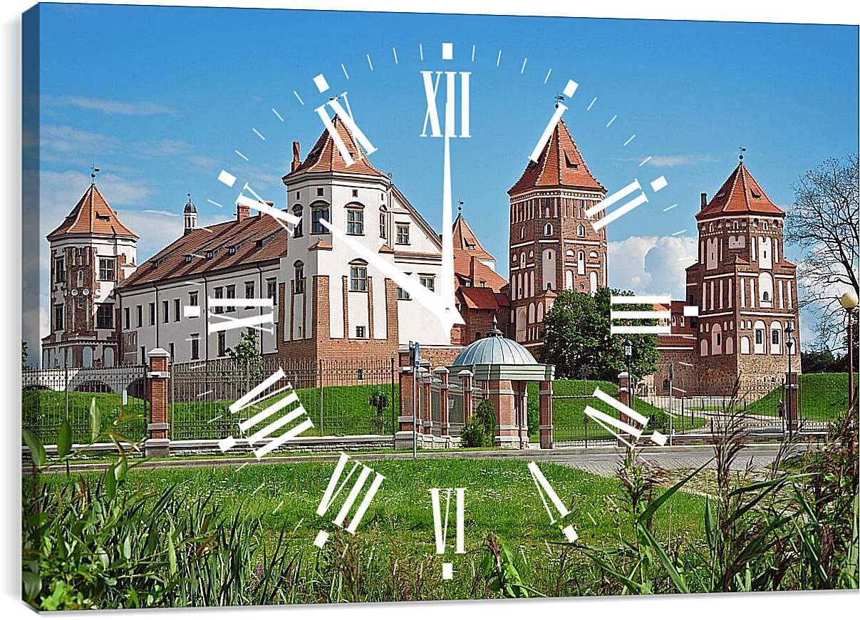 Часы картина - Мирский замок 1. Республика Беларусь