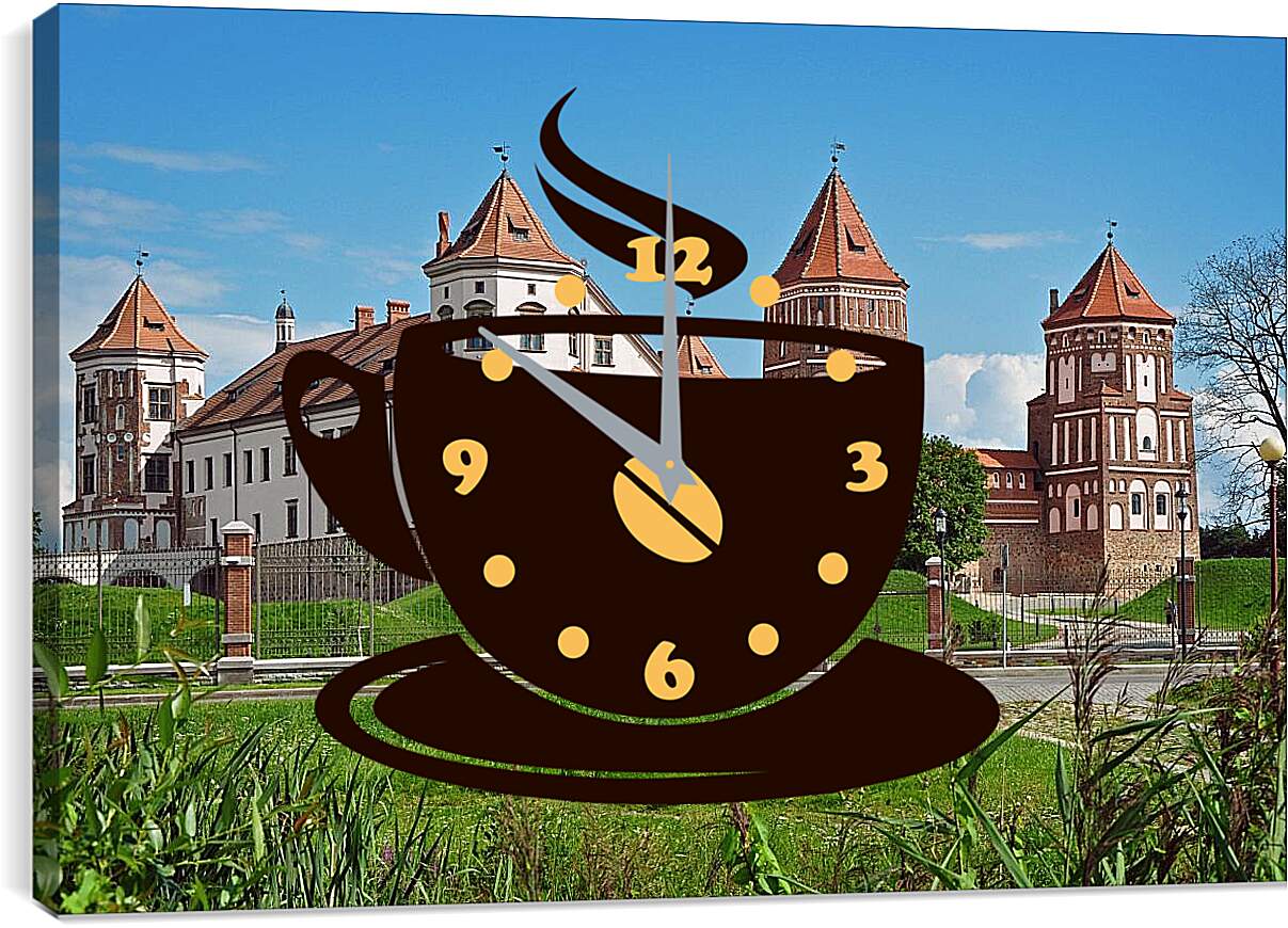 Часы картина - Мирский замок 1. Республика Беларусь