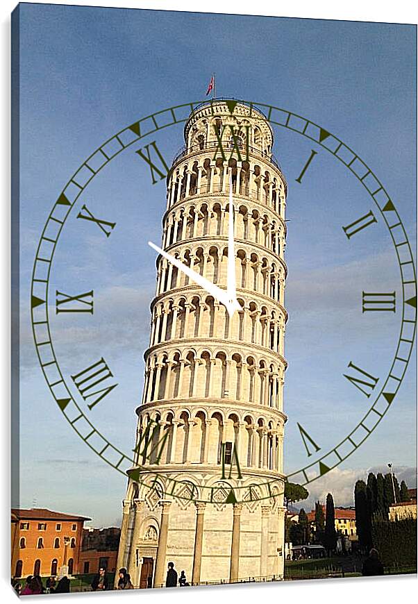 Часы картина - Пизанская башня 1. Италия