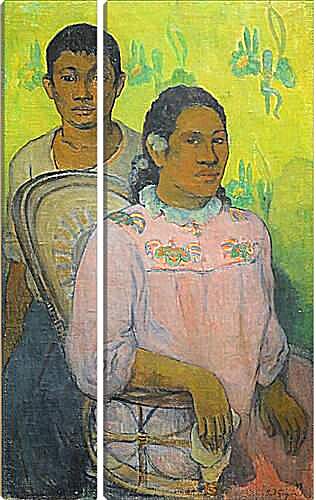 Модульная картина - Tahitian Woman and Boy. Поль Гоген