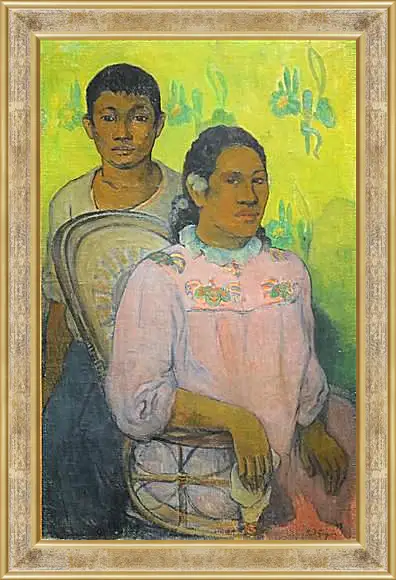 Картина в раме - Tahitian Woman and Boy. Поль Гоген