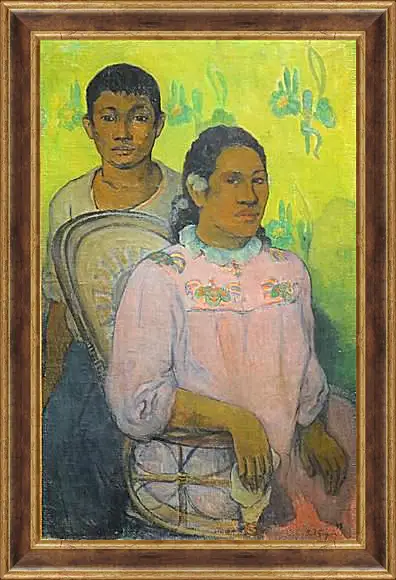 Картина в раме - Tahitian Woman and Boy. Поль Гоген