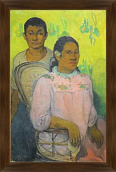 Картина в раме - Tahitian Woman and Boy. Поль Гоген