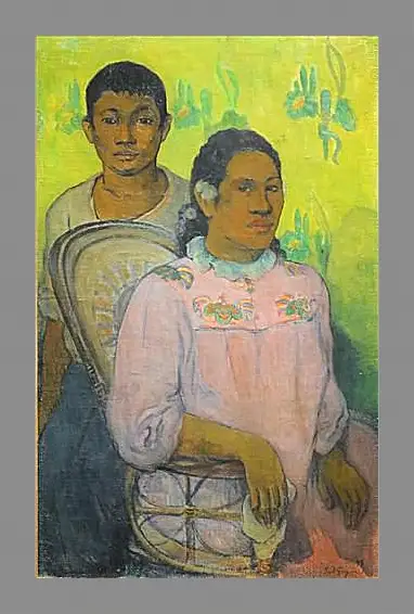 Картина в раме - Tahitian Woman and Boy. Поль Гоген