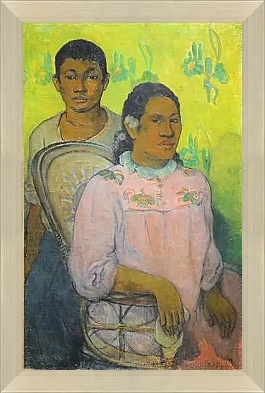 Картина в раме - Tahitian Woman and Boy. Поль Гоген