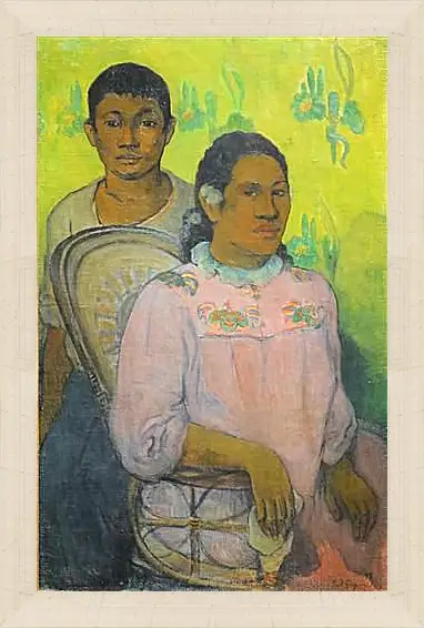 Картина в раме - Tahitian Woman and Boy. Поль Гоген