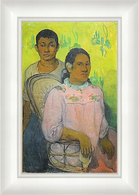 Картина в раме - Tahitian Woman and Boy. Поль Гоген