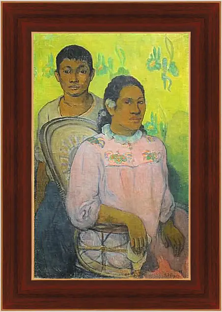 Картина в раме - Tahitian Woman and Boy. Поль Гоген