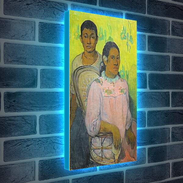 Лайтбокс световая панель - Tahitian Woman and Boy. Поль Гоген