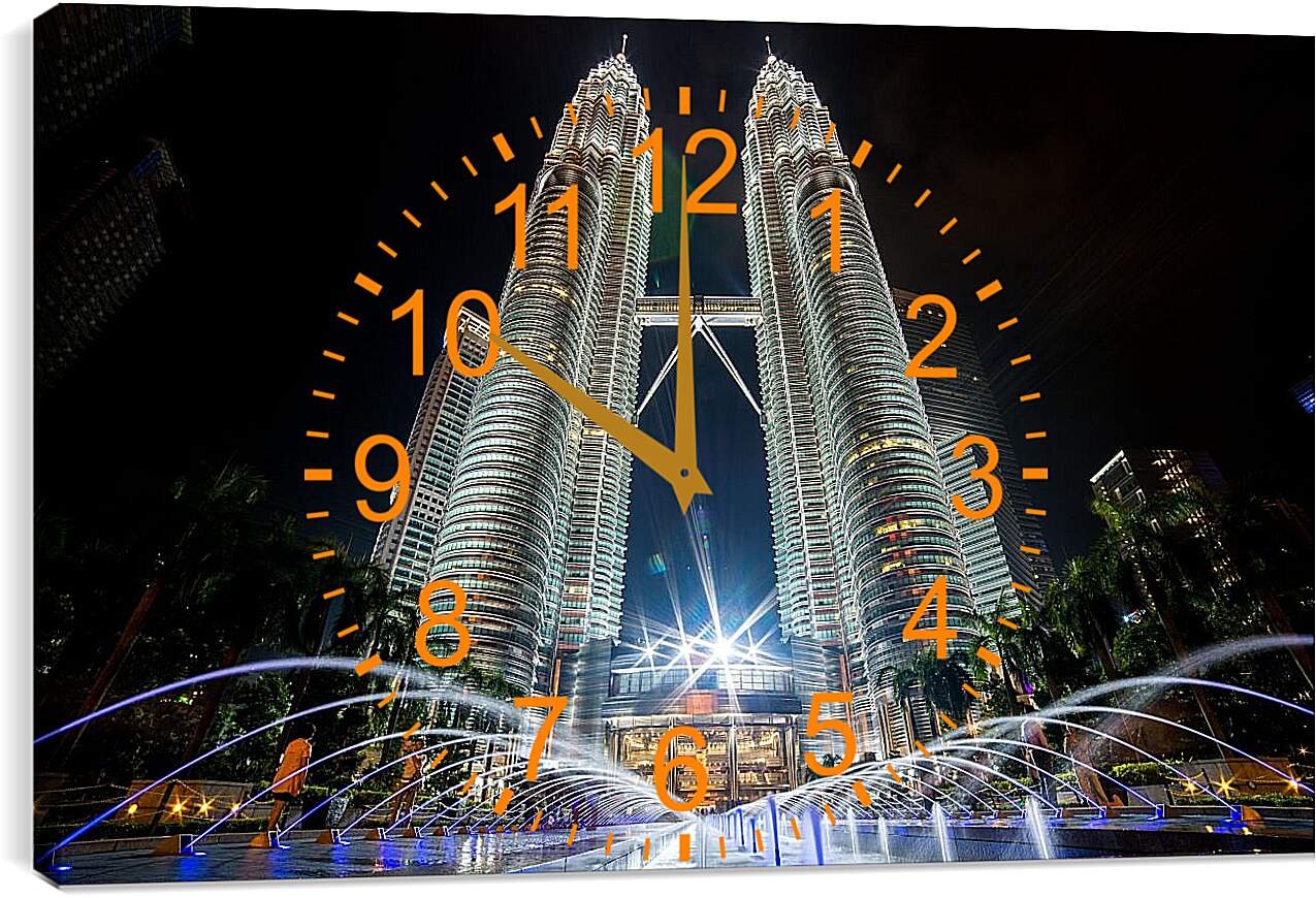Часы картина - Башни Петронас 3. Малайзия