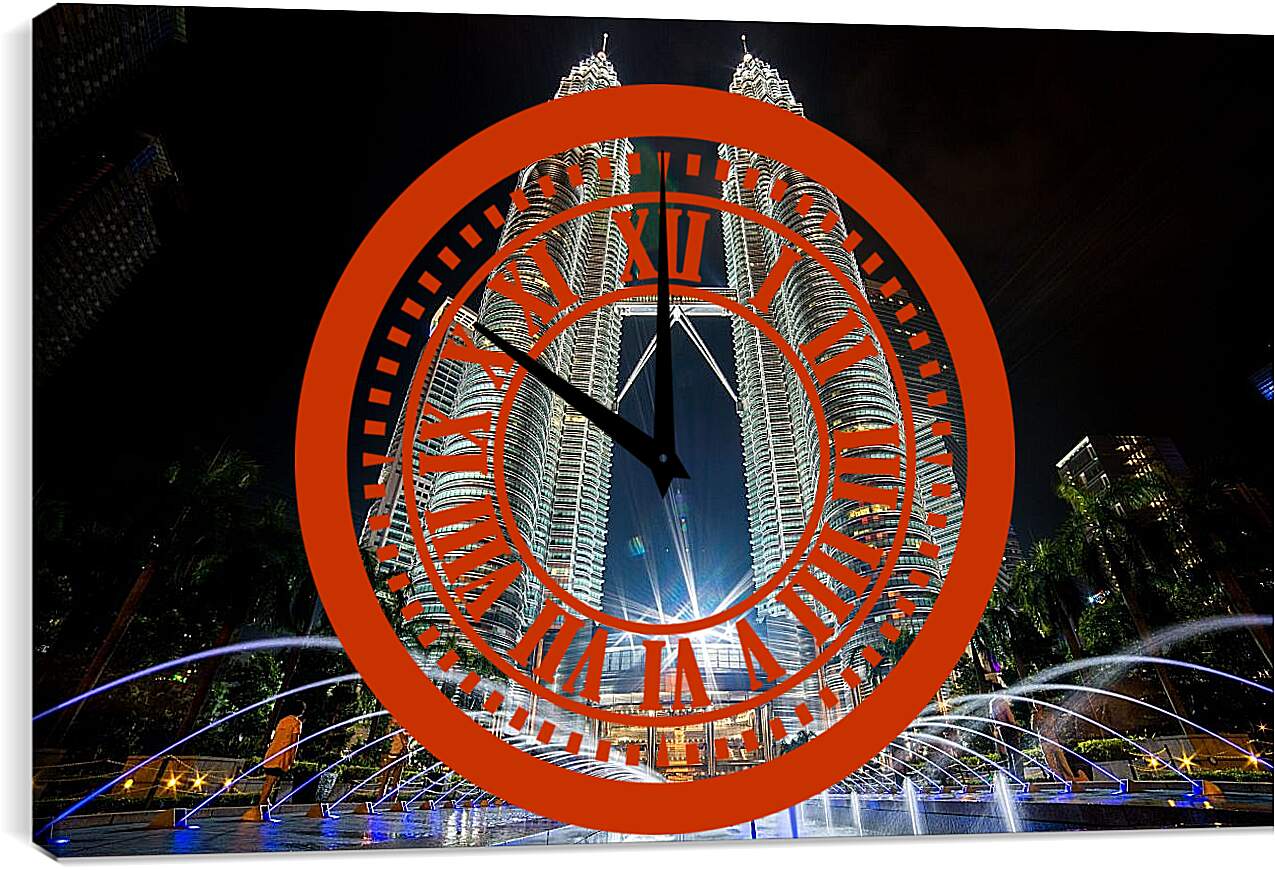 Часы картина - Башни Петронас 3. Малайзия