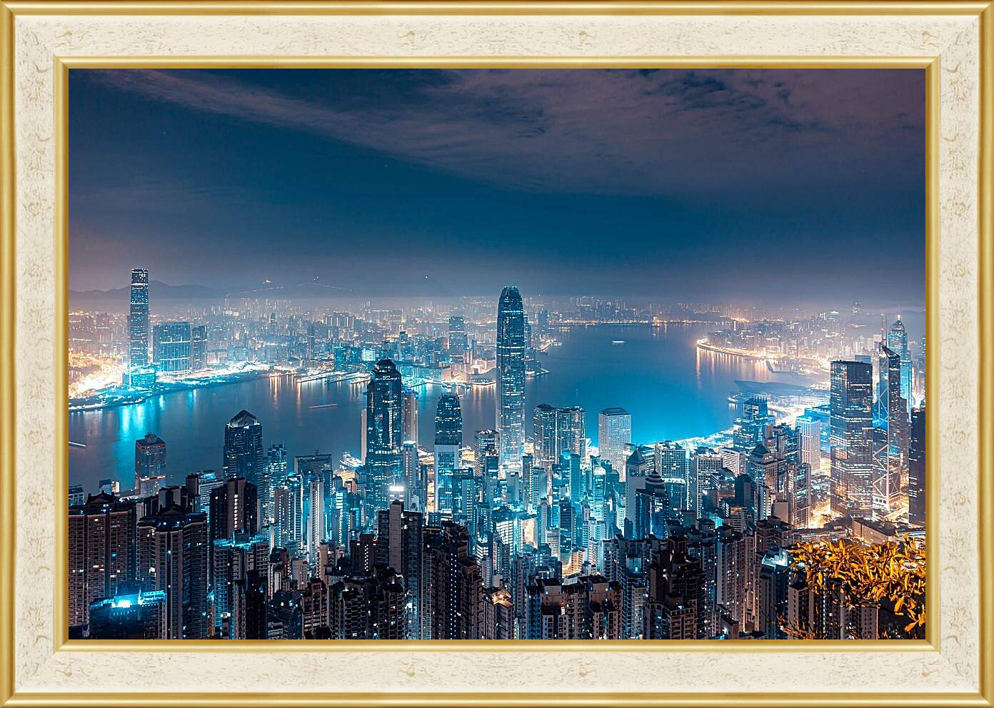 Картина в раме - Ночной Гонконг
