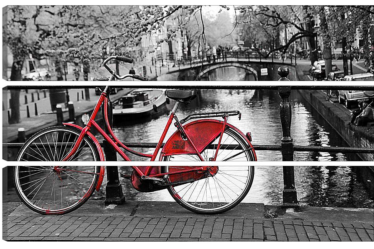 Модульная картина - Красный велосипед