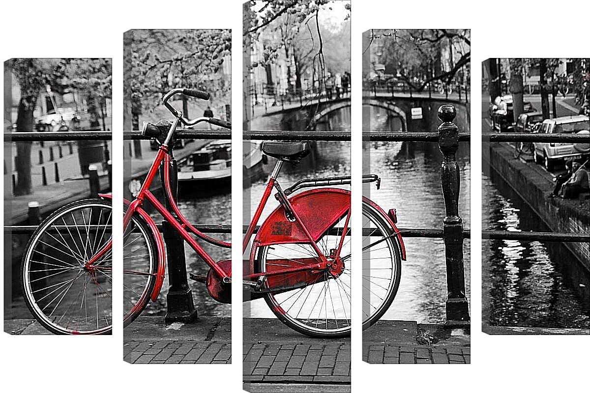 Модульная картина - Красный велосипед