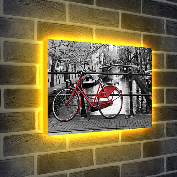 Лайтбокс световая панель - Красный велосипед