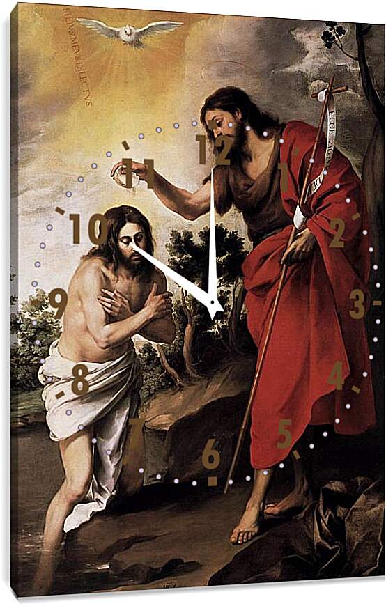 Часы картина - Крещение Христа. Бартоломе Эстебан Мурильо