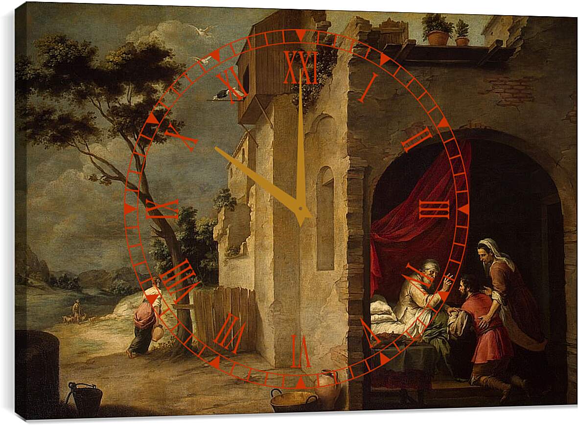 Часы картина - Исаак, благословляющий Иакова. Бартоломе Эстебан Мурильо