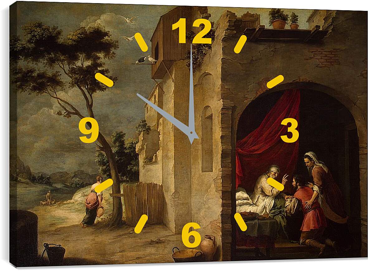 Часы картина - Исаак, благословляющий Иакова. Бартоломе Эстебан Мурильо
