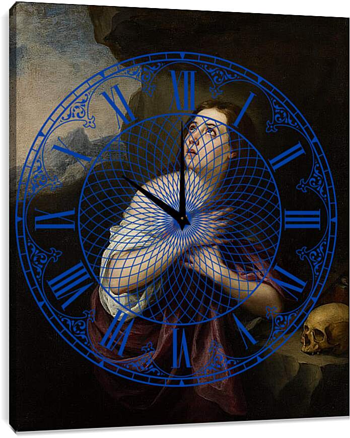 Часы картина - Кающаяся Магдалина. Бартоломе Эстебан Мурильо