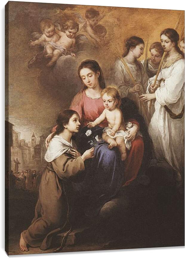 Постер и плакат - Мадонна и Младенец со Св.Розалиной. Бартоломе Эстебан Мурильо