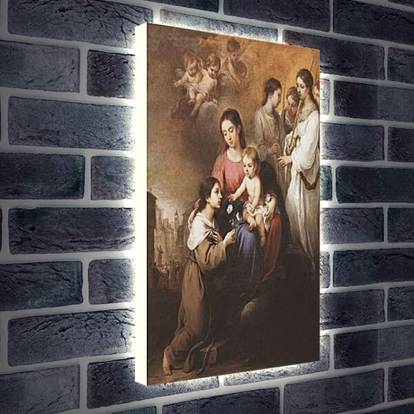 Лайтбокс световая панель - Мадонна и Младенец со Св.Розалиной. Бартоломе Эстебан Мурильо