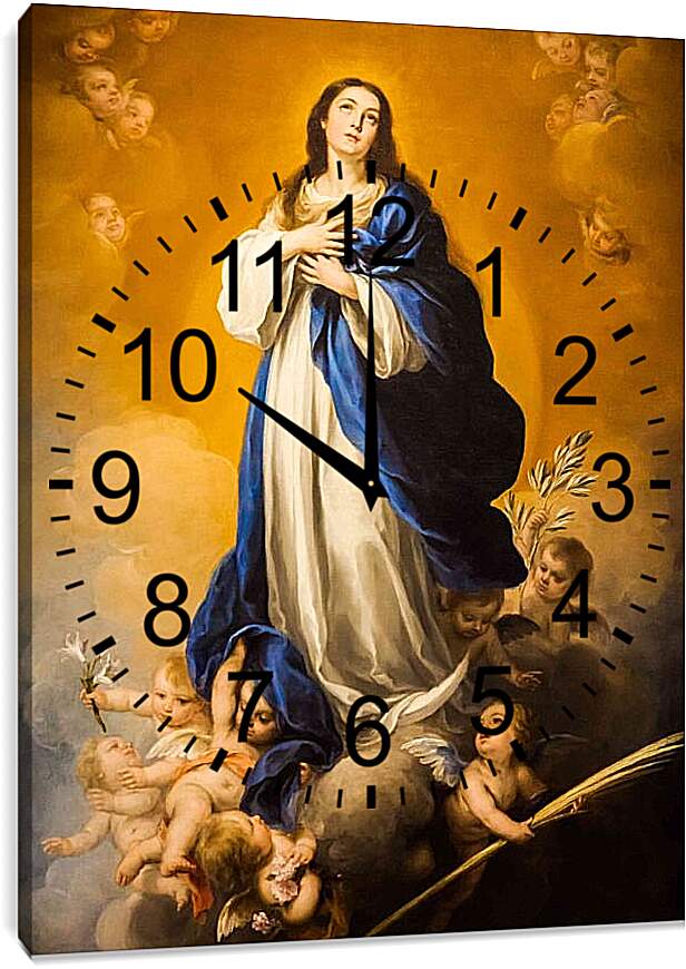Часы картина - Мадонна непорочного зачатия. Бартоломе Эстебан Мурильо