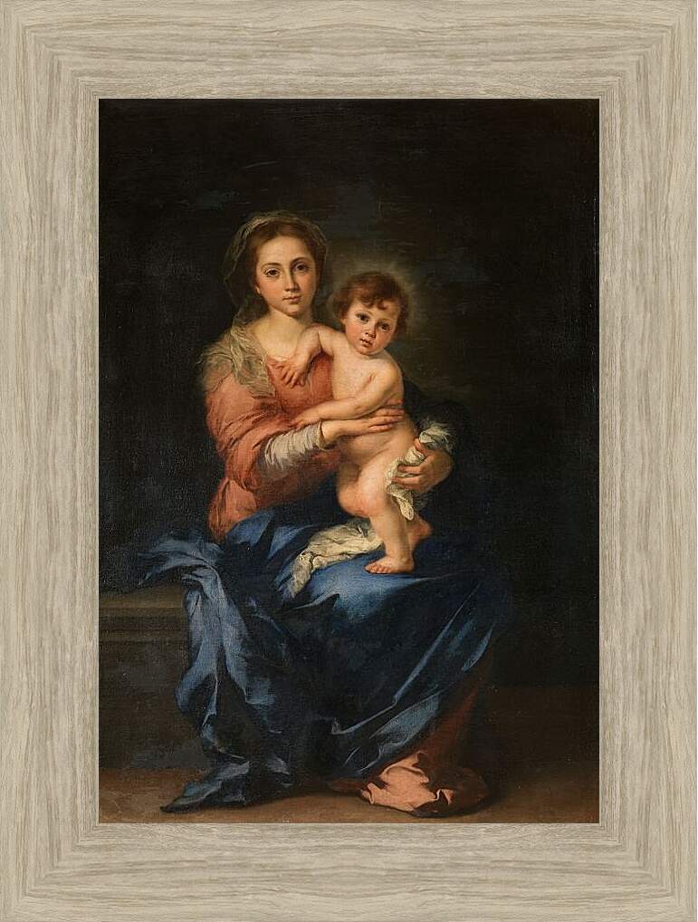 Картина в раме - Мадонна с Младенцем. Бартоломе Эстебан Мурильо