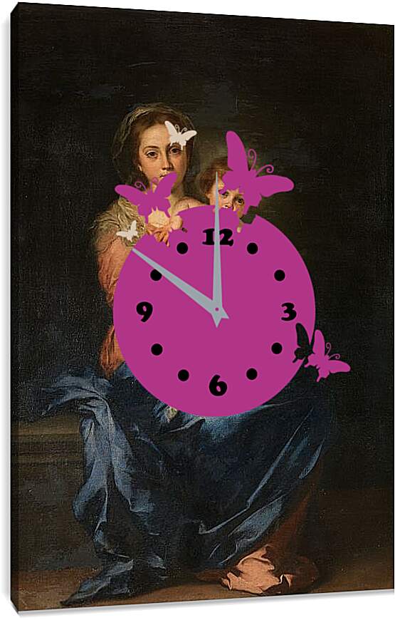 Часы картина - Мадонна с Младенцем. Бартоломе Эстебан Мурильо