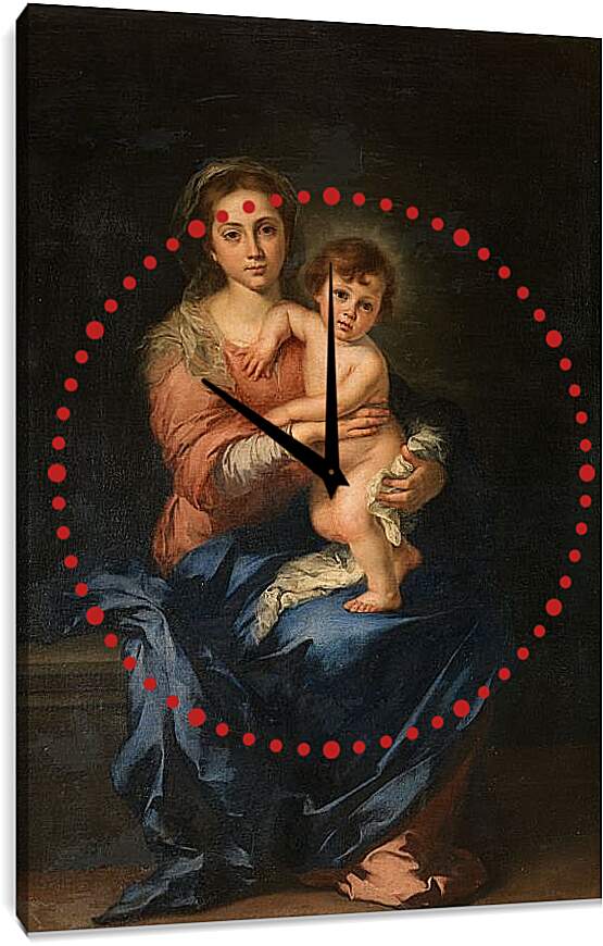 Часы картина - Мадонна с Младенцем. Бартоломе Эстебан Мурильо