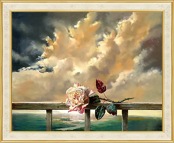 Картина в раме - wild rose - Роза
