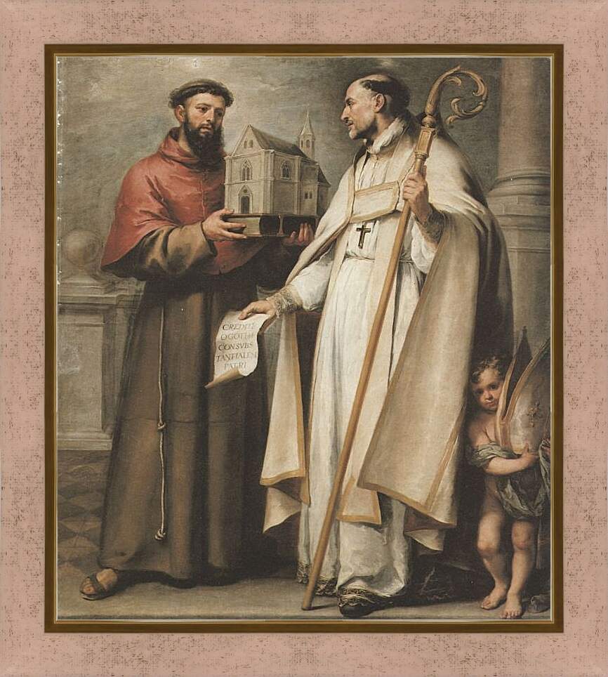 Картина в раме - Св. Леандр и Св. Бонавентура. Бартоломе Эстебан Мурильо