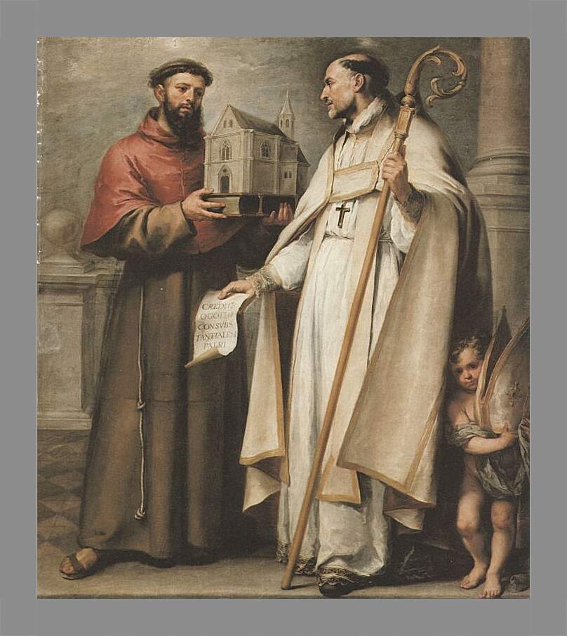Картина в раме - Св. Леандр и Св. Бонавентура. Бартоломе Эстебан Мурильо