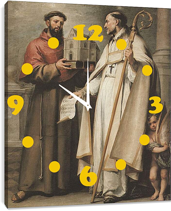 Часы картина - Св. Леандр и Св. Бонавентура. Бартоломе Эстебан Мурильо