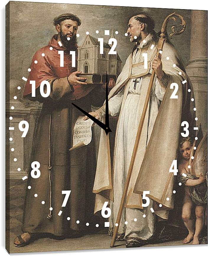 Часы картина - Св. Леандр и Св. Бонавентура. Бартоломе Эстебан Мурильо