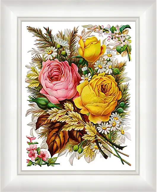 Картина в раме - Vintage flovers - Цветы
