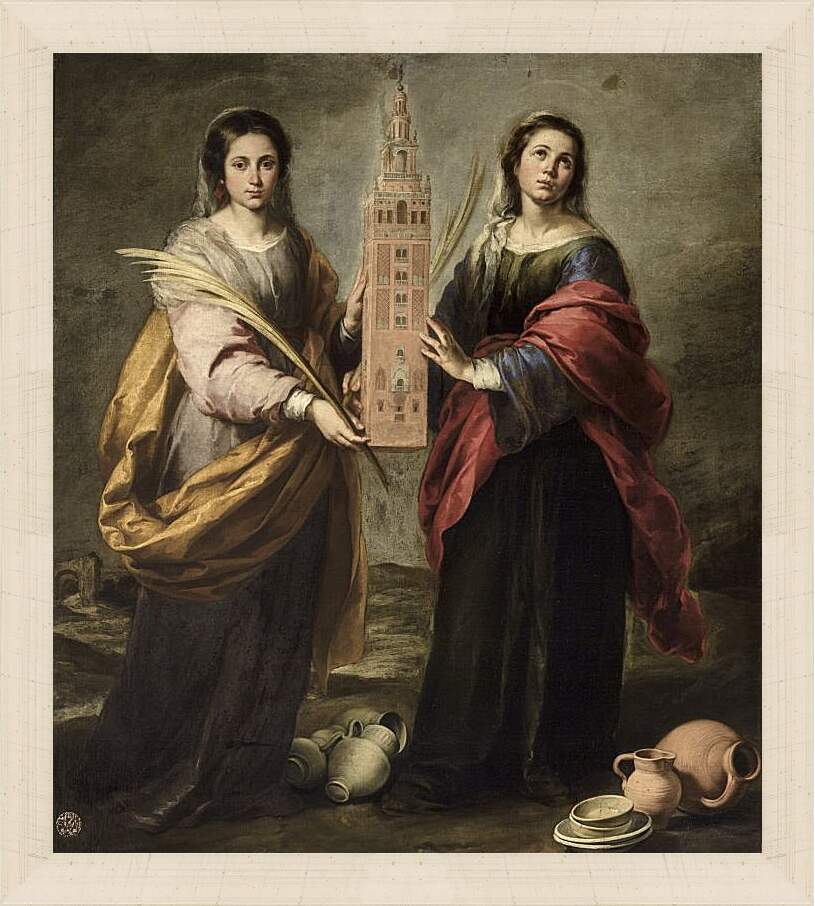 Картина в раме - Святая Юста и Святая Руфина. Бартоломе Эстебан Мурильо