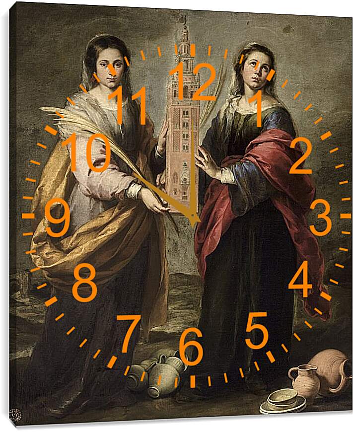Часы картина - Святая Юста и Святая Руфина. Бартоломе Эстебан Мурильо