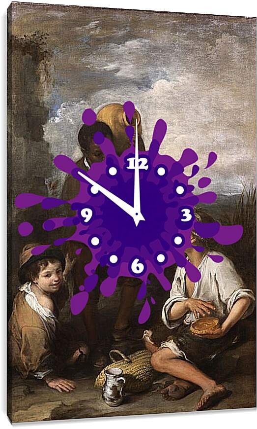 Часы картина - Три мальчика. Бартоломе Эстебан Мурильо