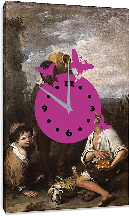 Часы картина - Три мальчика. Бартоломе Эстебан Мурильо