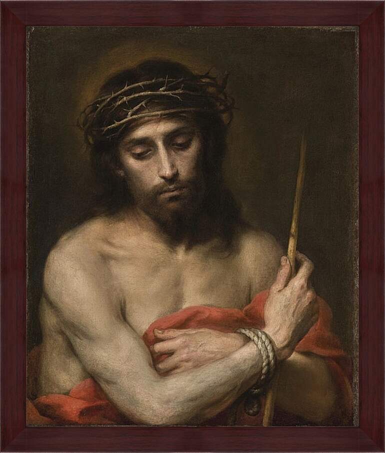 Картина в раме - Христос, Муж скорбей. Бартоломе Эстебан Мурильо