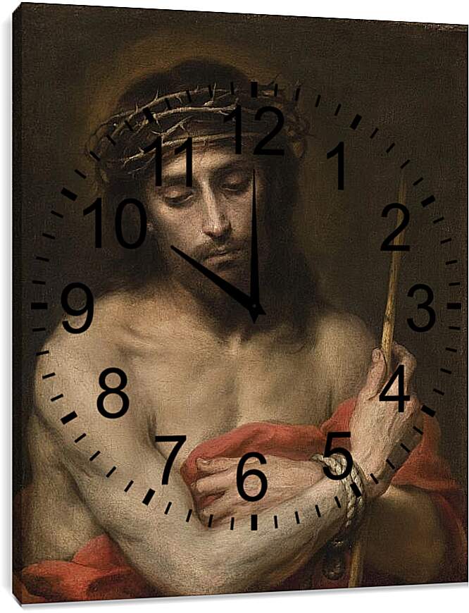 Часы картина - Христос, Муж скорбей. Бартоломе Эстебан Мурильо