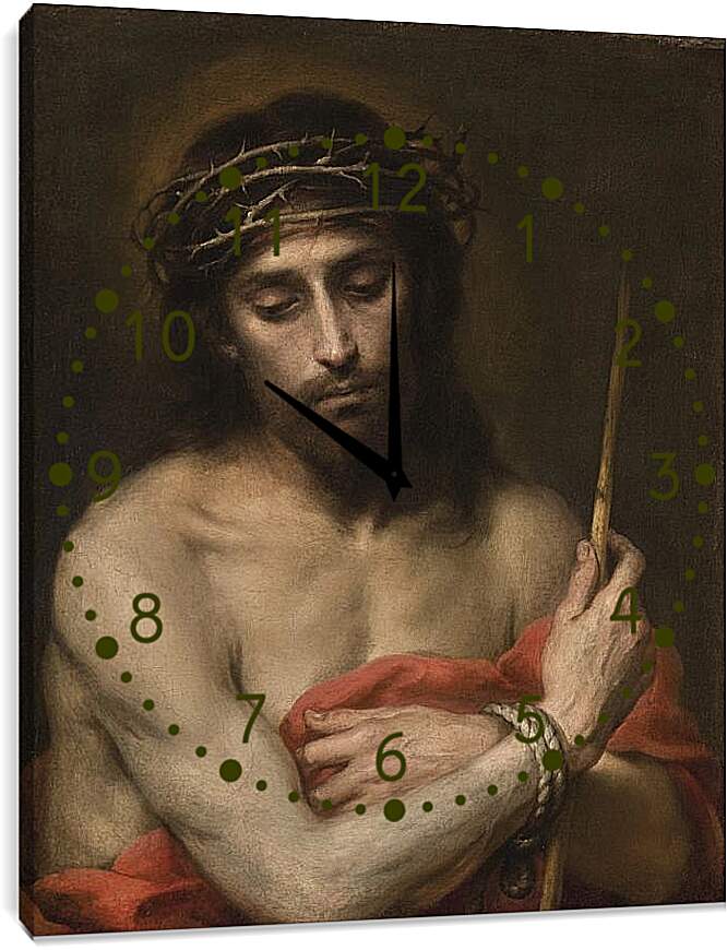 Часы картина - Христос, Муж скорбей. Бартоломе Эстебан Мурильо