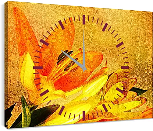 Часы картина - flowers
