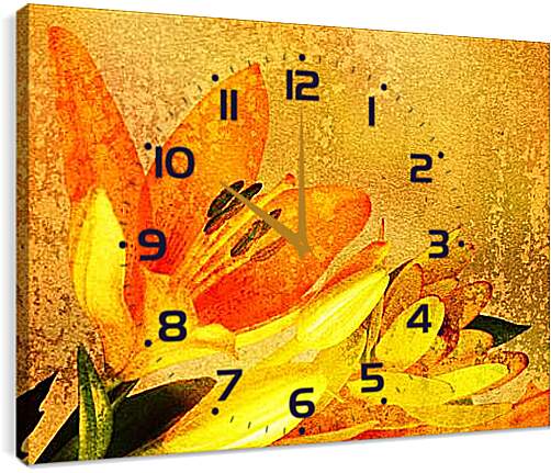 Часы картина - flowers
